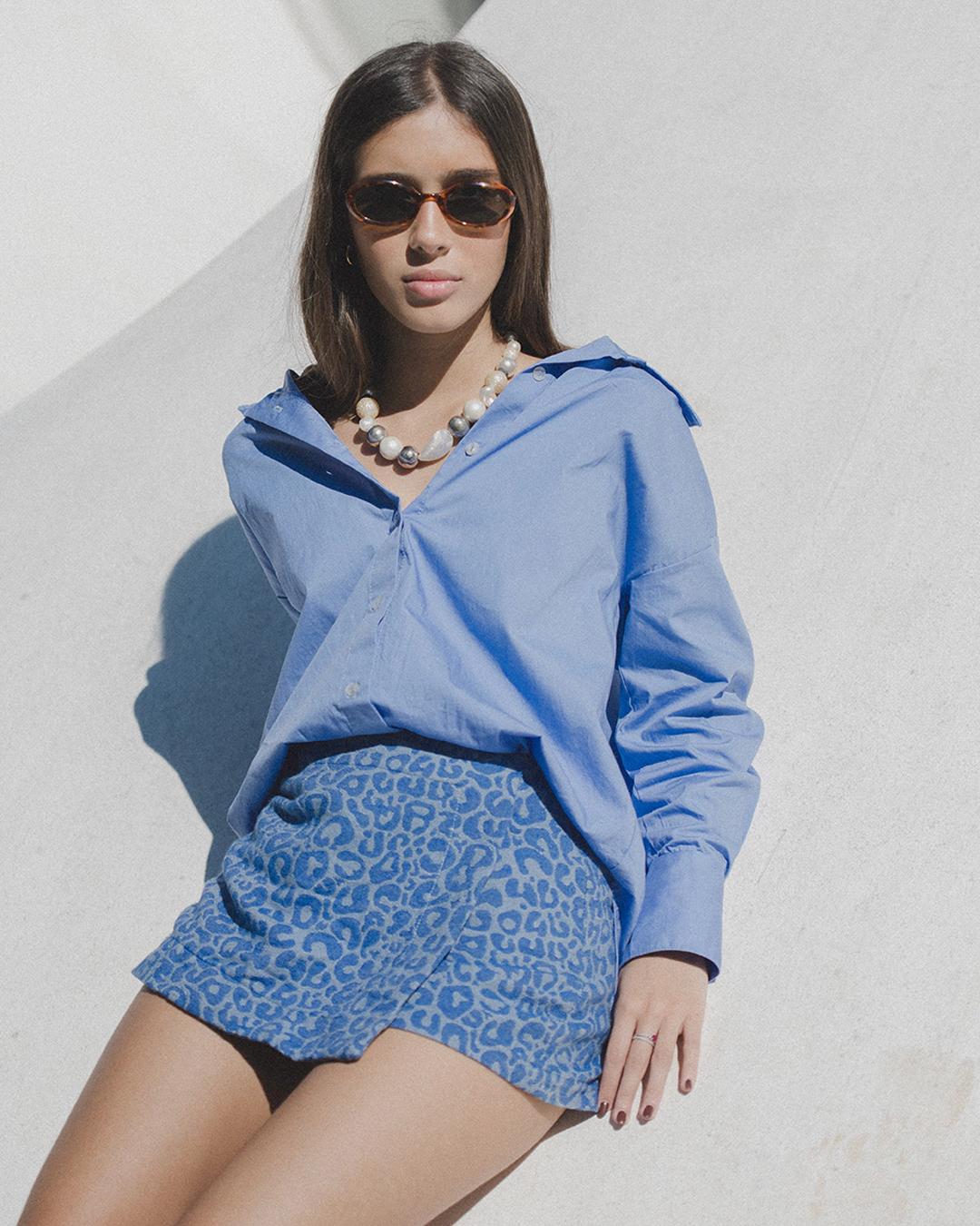 short saia jacquard Nicole onça
