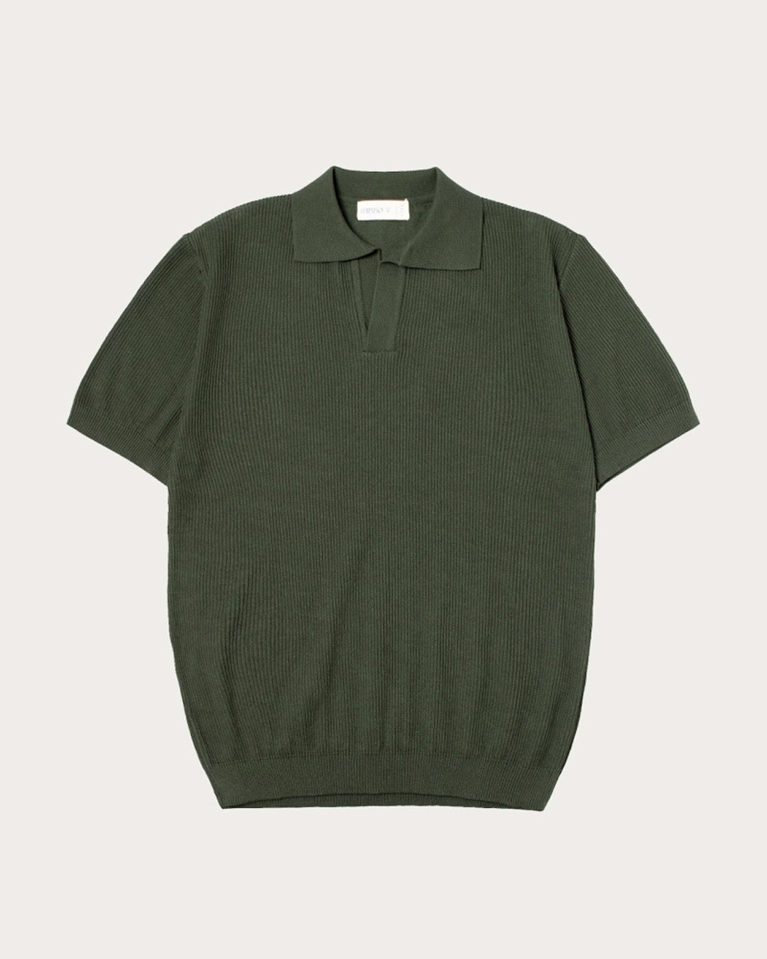 polo tricô verde musgo