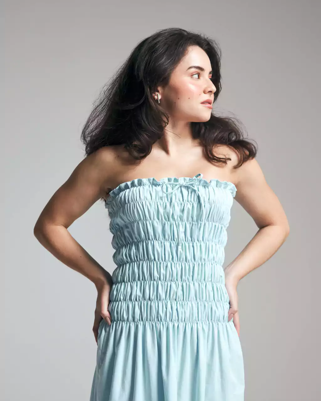 vestido garoa azul claro