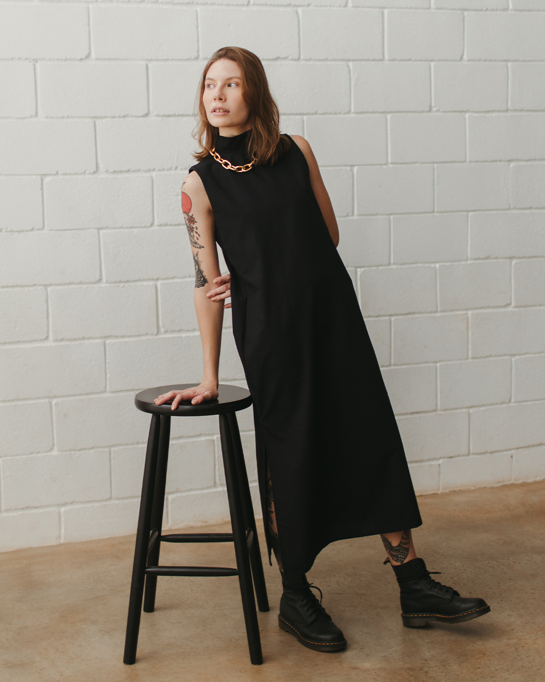 vestido coluna preto