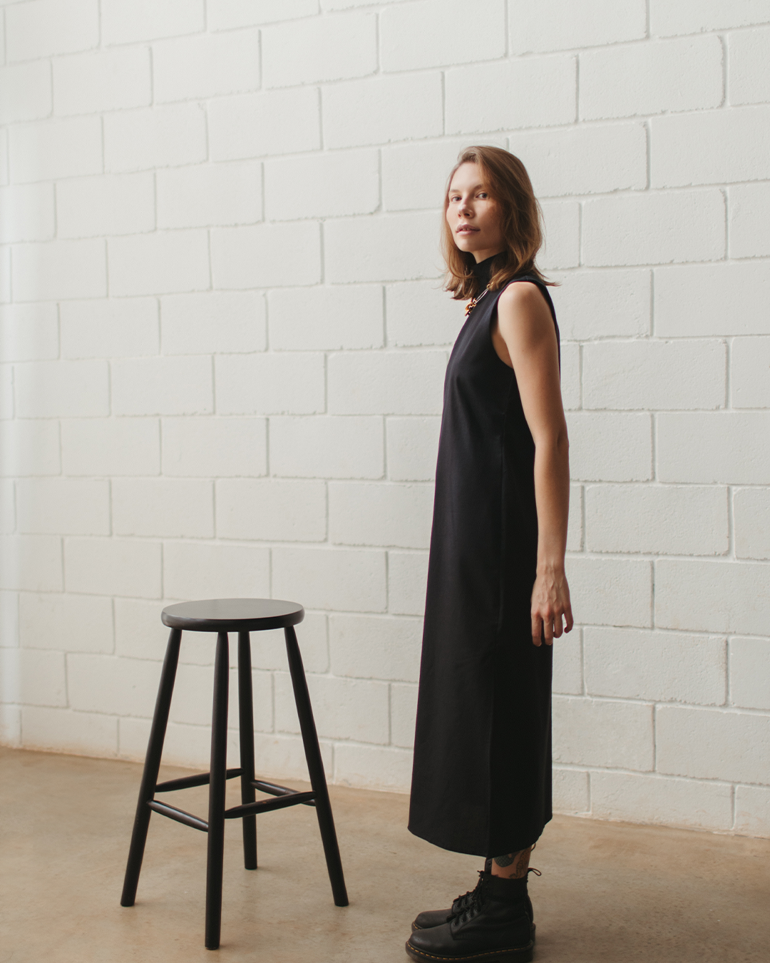vestido coluna preto
