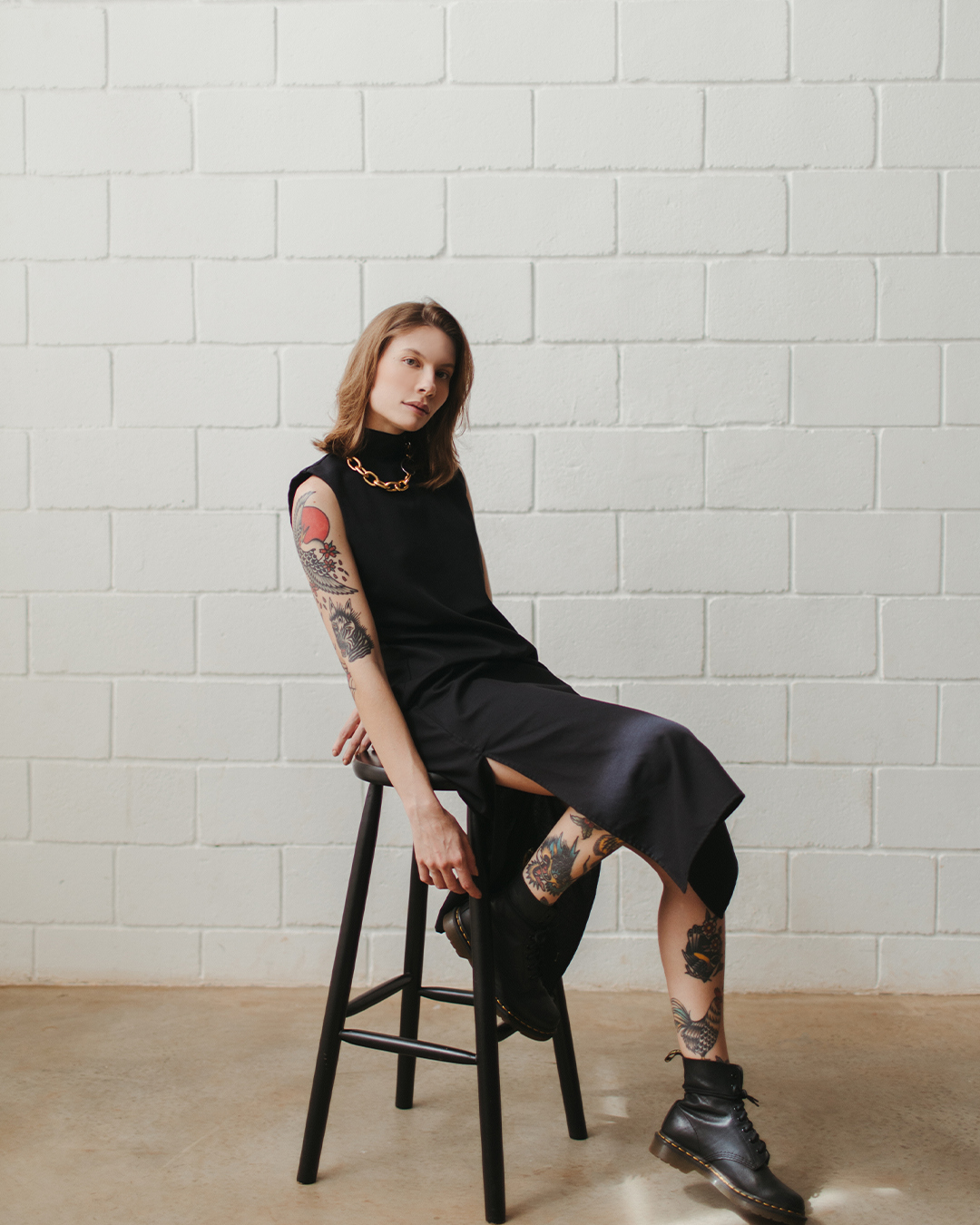 vestido coluna preto