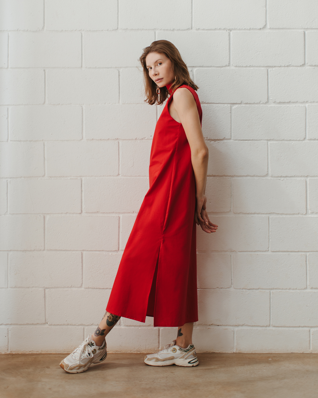 vestido coluna vermelho