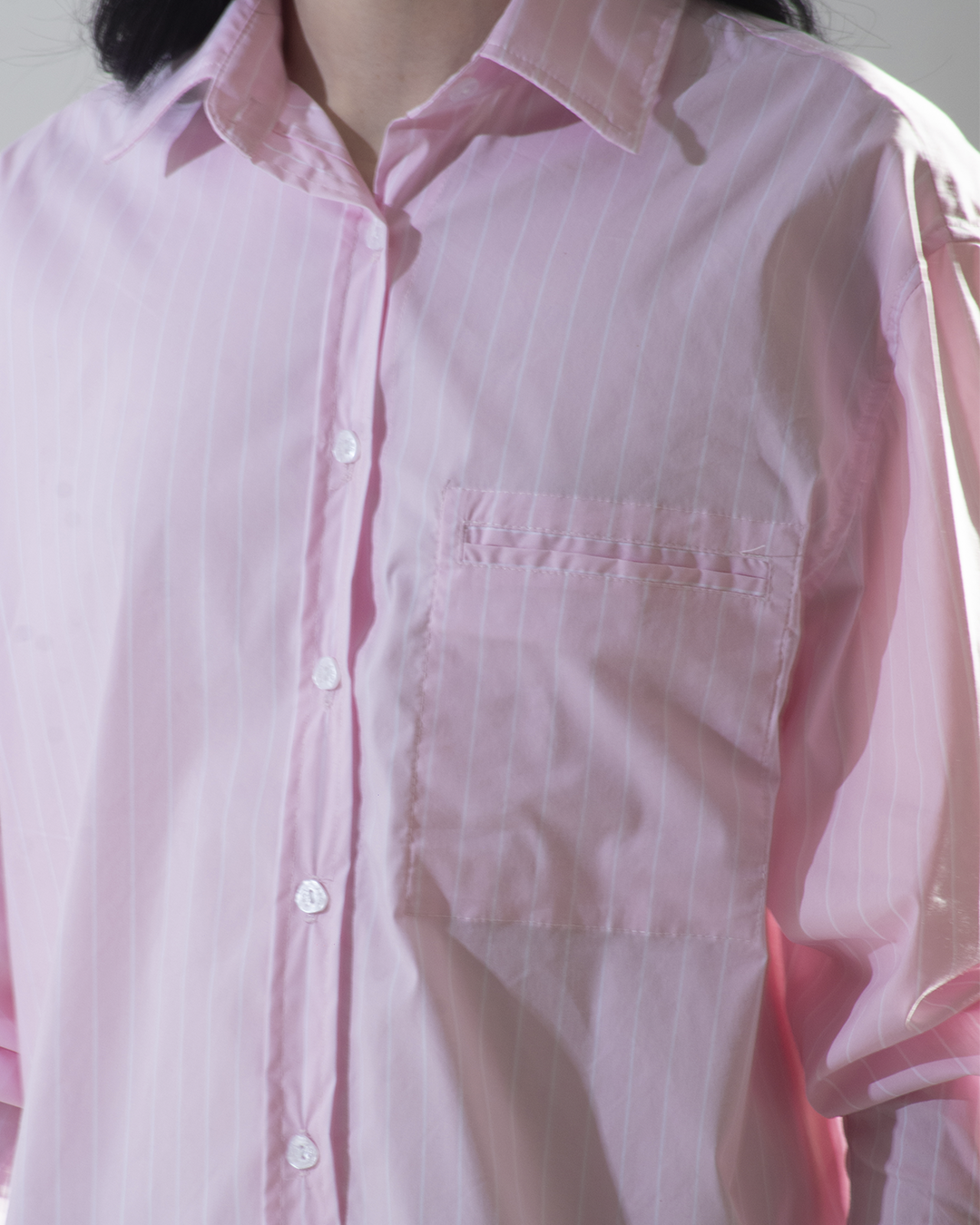 camisa Bruna listrada rosa