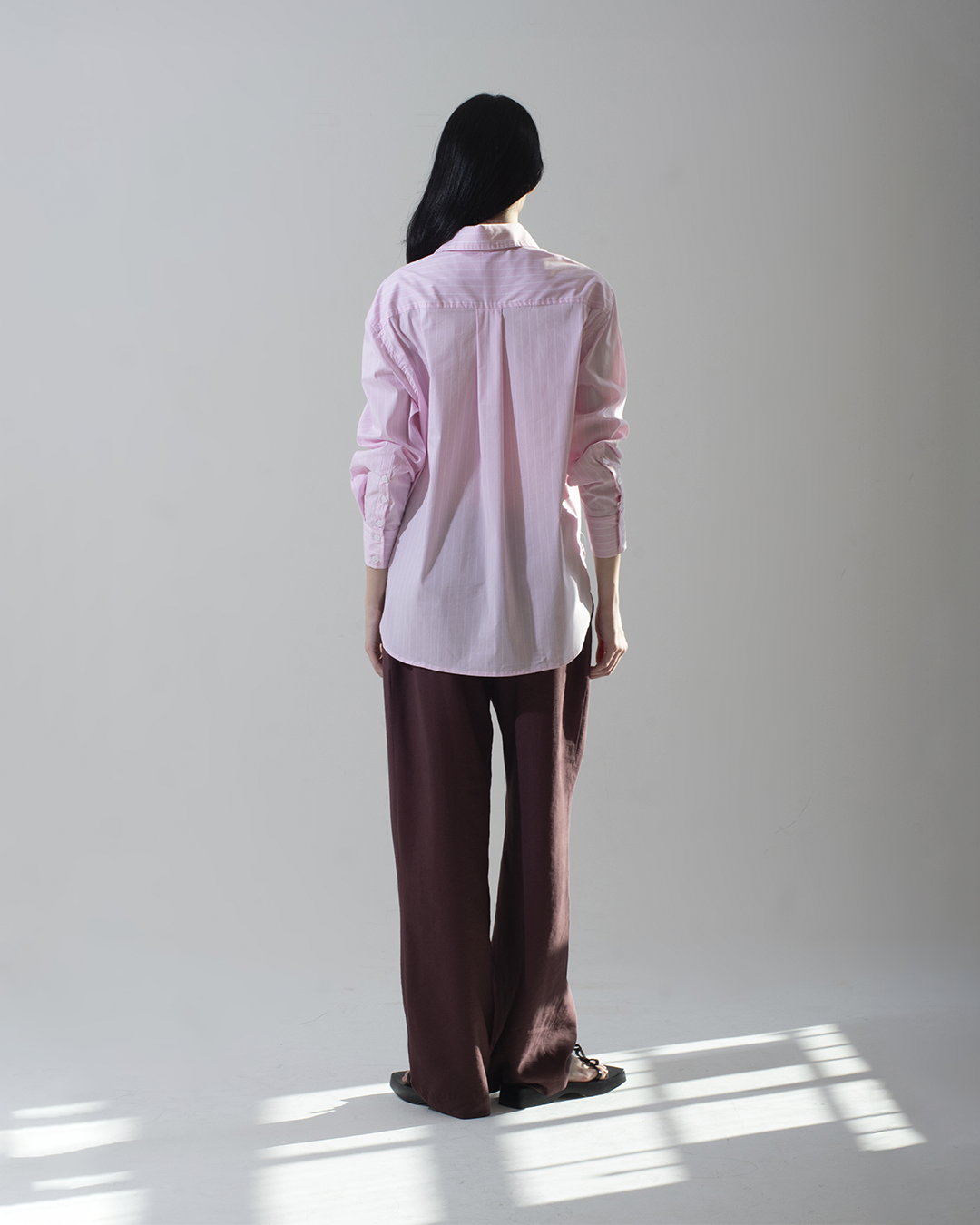 camisa Bruna listrada rosa