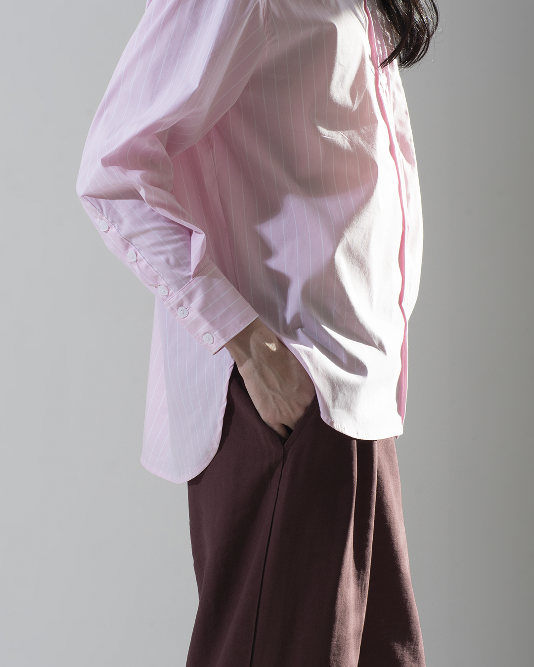 camisa Bruna listrada rosa