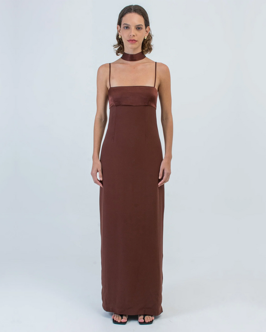 vestido Catarina marrom