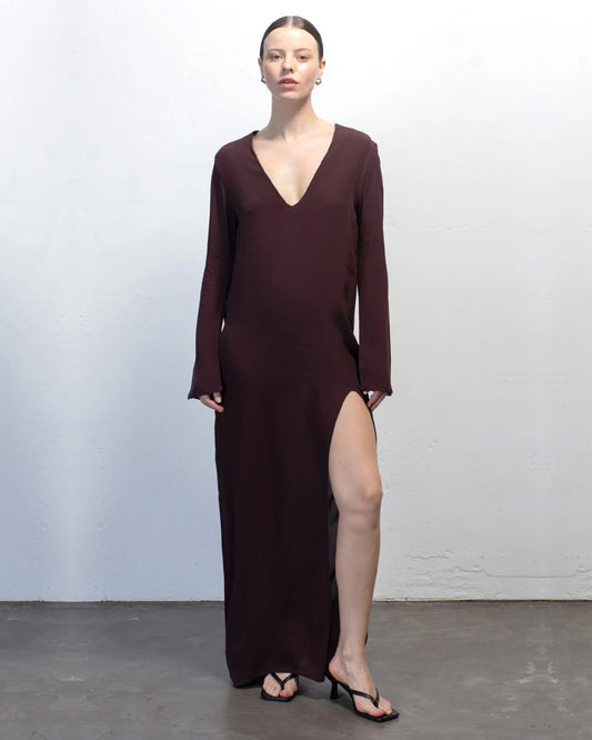 vestido Mia marrom