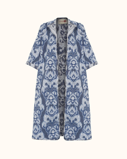 kimono jacquard Helena azul