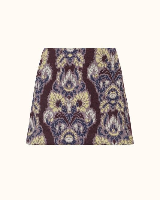short saia jacquard Nicole vinho