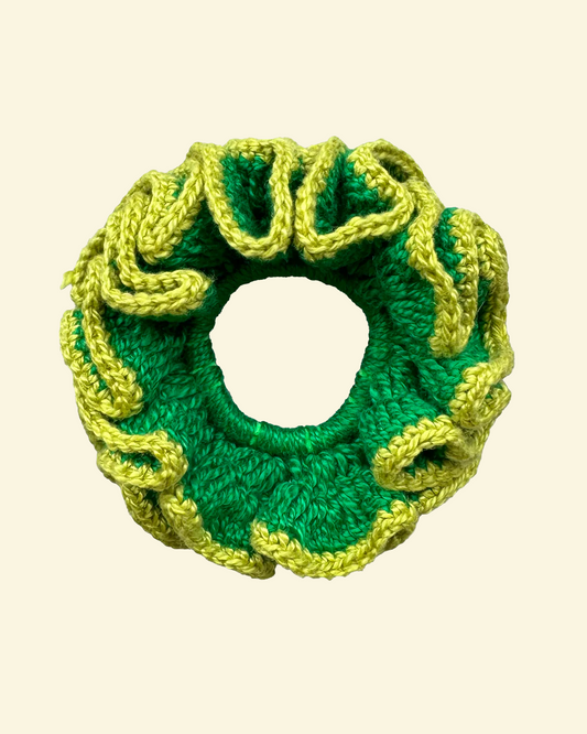 scrunchie crochê verde