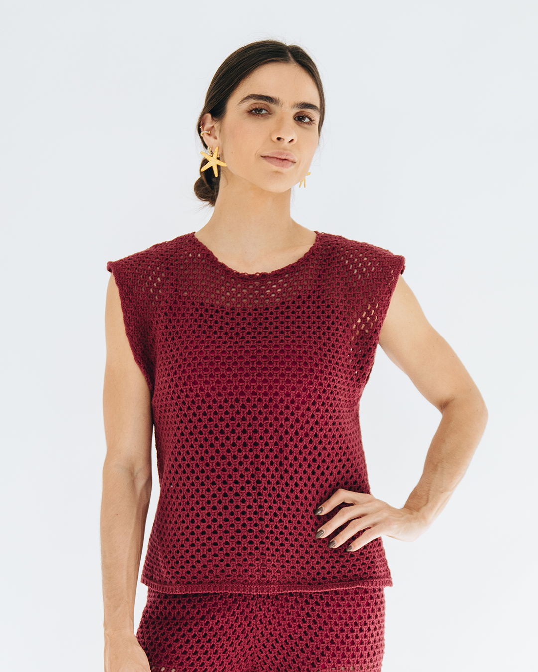 regata tricô cereja