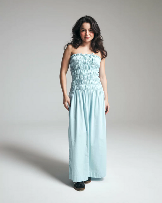 vestido garoa azul claro