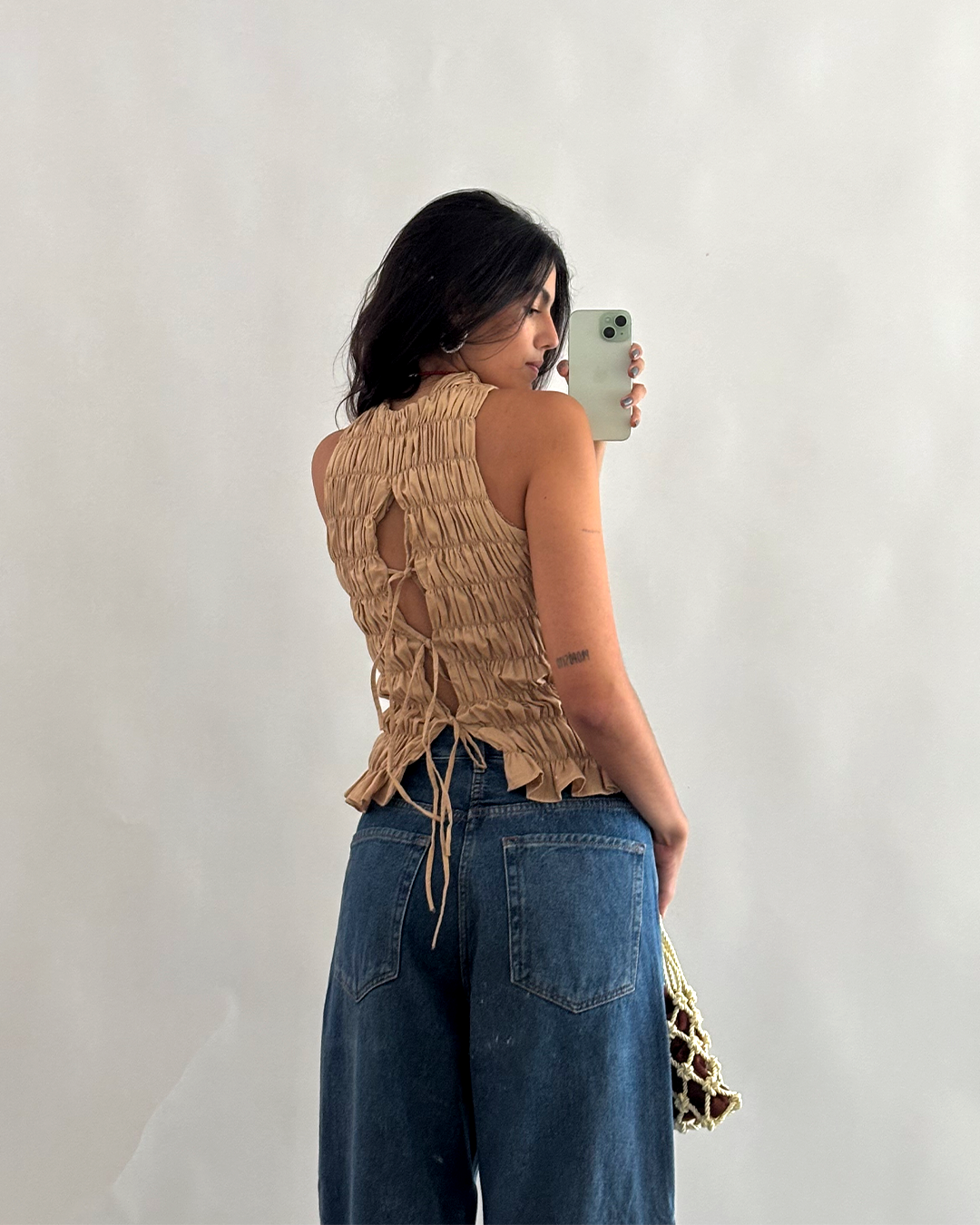 blusa folia caqui