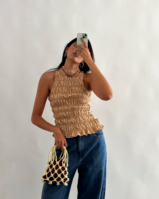 blusa folia caqui