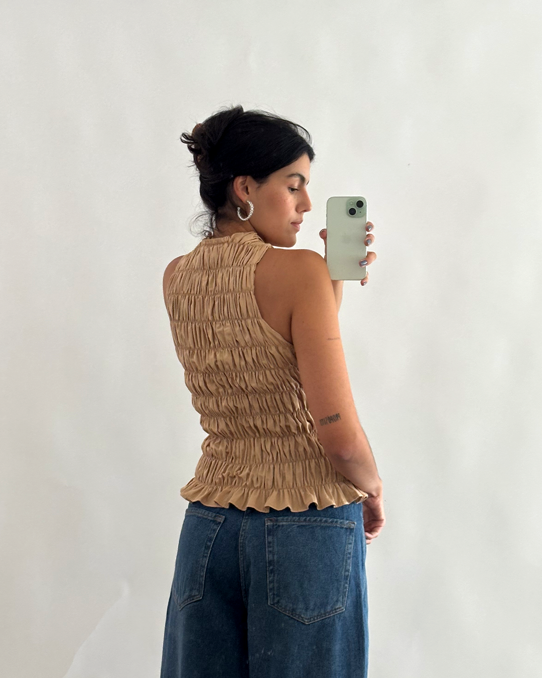 blusa folia caqui