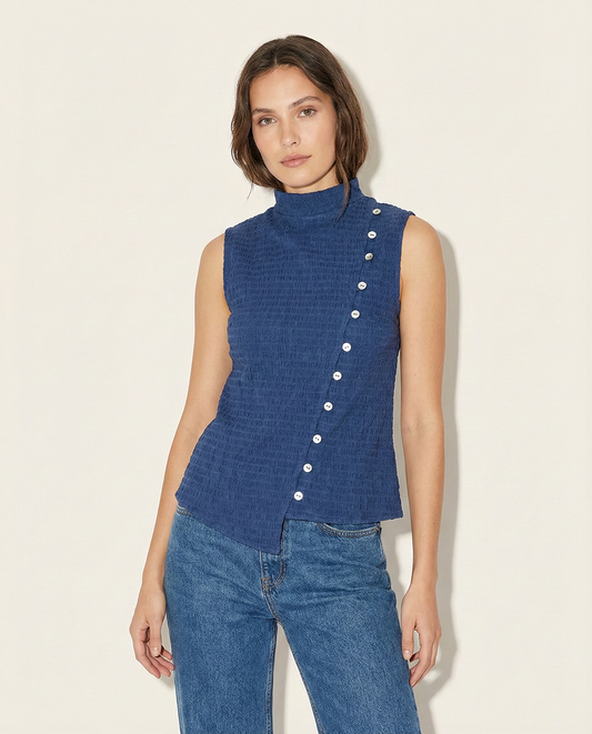 regata gola kimono azul marinho