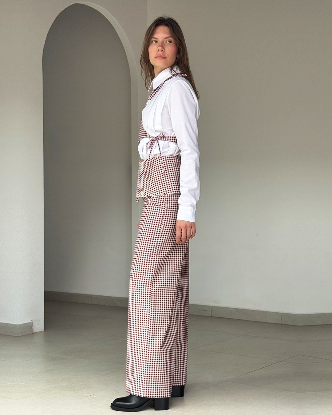 pantalona vichy vermelho