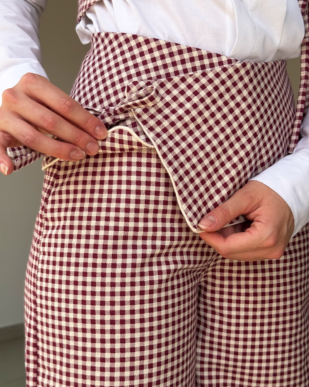 pantalona vichy vermelho