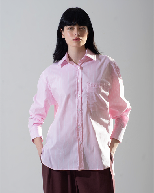 camisa Bruna listrada rosa