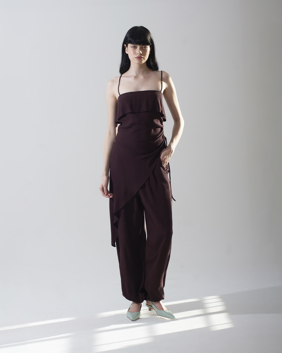 blusa longa Sienna marrom