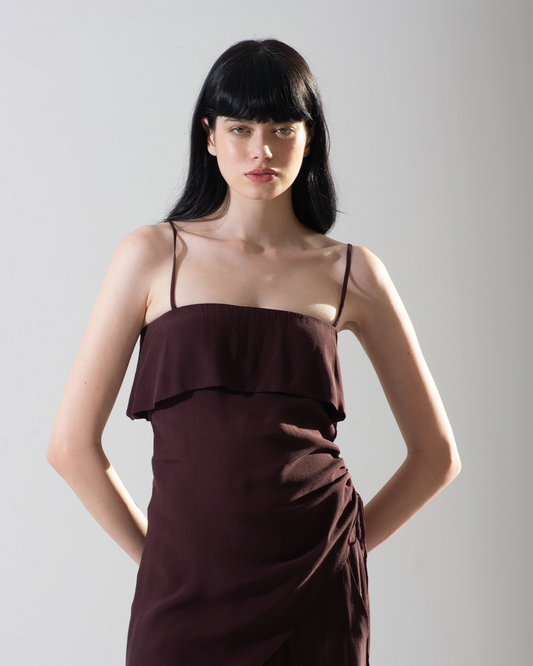 blusa longa Sienna marrom