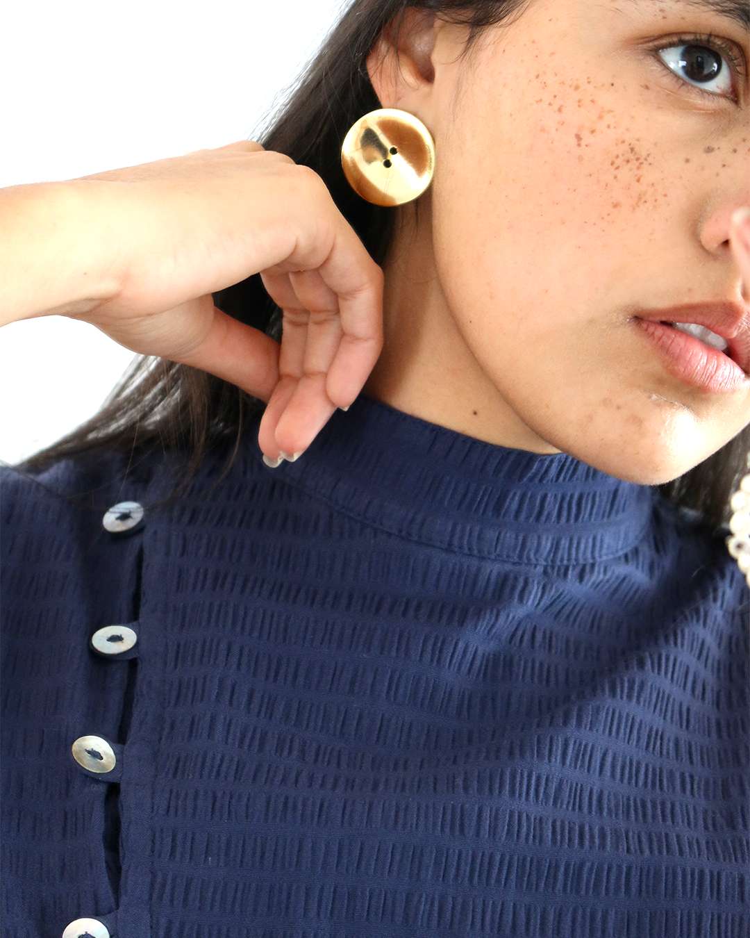 regata gola kimono azul marinho